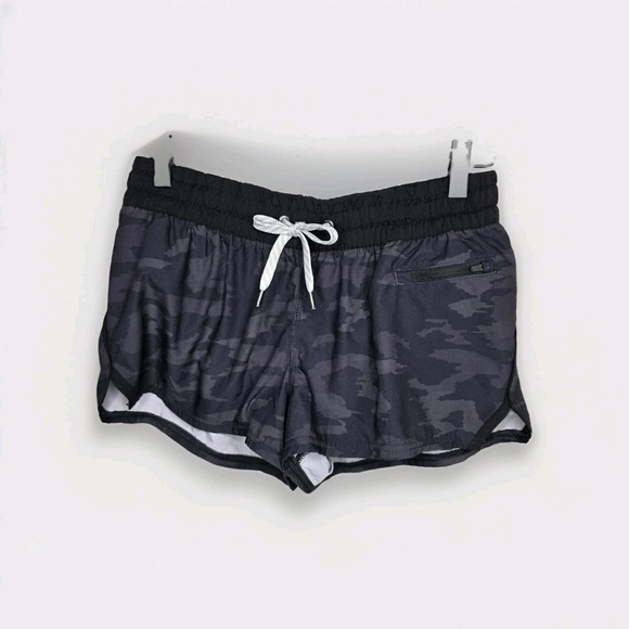 Vuori Pants - Vuori Shorts Womens Sm Clementine Black Gray Camo Lined Running Jogging Workout